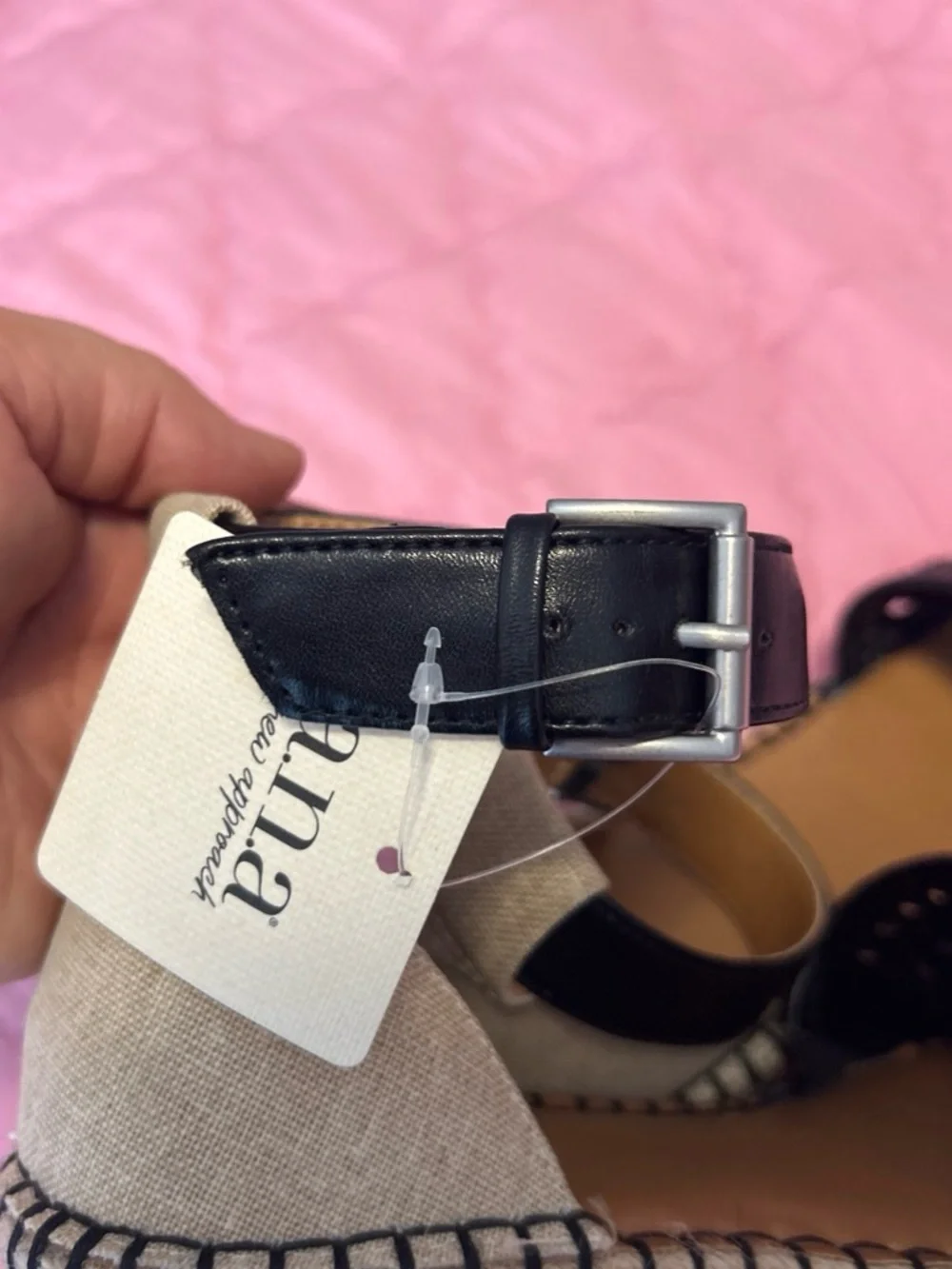 a.n.a Black Woven Espadrille Ankle-Strap Sandals
